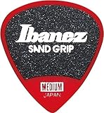 Ibanez アイバニーズ ピック PA16MSG-RD MEDIUM（0.80mm） サンドグリップ ショート･ティアドロップ (レッド)