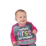 1st Birthday Girl Chalkboard Bib - 10 X 11 with 9 Ties. by Fun Express [並行輸入品]