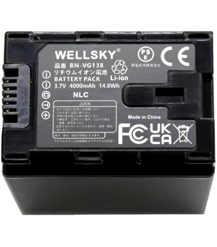 Amazon | WELLSKY BN-VG121 BN-VG129 互換バッテリー [ 純正充電器で