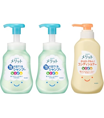 Amazon | 花王 メリットキッズ 泡シャンプー＆コンディショナー ボトル