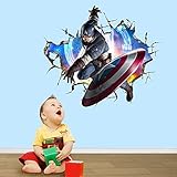 1 赤ん坊の養樹園は家の装飾のキャプテンアメリカ壁紙子供漫画のポスターのために壁のステッカーステッカーアートを通じたアベンジャー 3 D たくさん