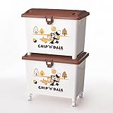 【Disney】ディズニー　キャスター付きスタッキングケース２個セット　チップ＆デール　チップ＆デール（ブラウン）