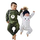 POTOJP 着ぐるみ コスプレ 薄い ベビー服 クマちゃん 子供用 ロンパース 仮装 ダンス衣装 コスチューム 赤ちゃん 防寒着 撮影 出産祝い 寝相アート 日常着 カバーオール (80, グリーン