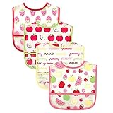 アメリカで人気! Luvable friends 食事用 防水 ビブ スタイ ベビー ポケット付 エプロン 4枚組 ルバブルフレンズ (フルーツ) [並行輸入品]