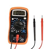 （inkint）電流・電圧・抵抗テスター デジタルマルチメーター LCDディスプレイ表示 抵抗 ダイオードテストに対応 テスター データ保存 過負荷保護 ブザー カバー スタンド付き バックライト 黒