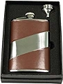Visol"Nathan" Leather Flask Gift Set, 240ml, Brown