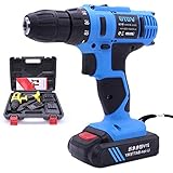 21V無段階速度調整充電式ハンドドリルセットLEDドリル、AC 220V、USプラグ、ランダムカラーデリバリー付き電動ドリルパワーツール,