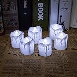 LED Tear Drop Flameless Candle暖かいホワイトFlicker Tealight Candle Battery Powered forウェディングクリスマスパーティー装飾12