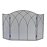 Pleasant Hearthゴシック3パネル暖炉スクリーン ブラック 633