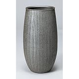 花瓶 黒櫛目たわみ ［ 17 x 15.5 x 32cm ］ 【 インテリア 置物 料亭 旅館 業務用 】