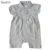オーシャンアンドグラウンド｜襟付きリボンベビーロンパース｜グレー (80ｃｍ)