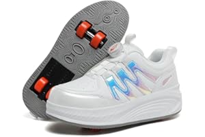 ローラーシューズ 子供 4輪式 女の子 ホイールシューズ 白 黒 ローラースケート レディース 人気 ジュニア 革 ワンタッチ収納 取り外し可能 誕生日プレゼント ハロウィンクリスマスプレゼント ダイヤル式