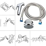 1セットハンドヘルドBidet Toilet Shattafアダプタキットスプレーシャワーヘッドウォールブラケット付き