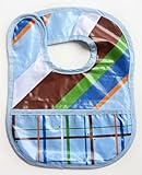 Caden Lane Boutique Collection Coated Bib, Blue Diagonal Stripe by Caden Lane