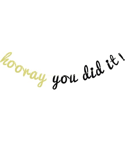 You Did It Gold Glitzer Banner – Abschluss-Party Deko, Wiederverwendbar