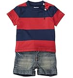 POLO RALPH LAUREN (ポロラルフローレン) コットンTシャツ＆ベルト付パンツセット ベビー 男の子 レッドマルチ 85cm (18ヶ月) [並行輸入品]