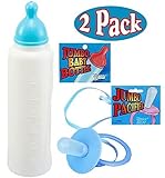 Jumbo Baby Bottle & Baby Pacifier Gift Set Bundle - 2 Pack - Blue [並行輸入品]