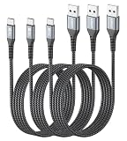 SUNGUY USB C ケーブル 1.5M 【3本セット】 QC3.0最大18W急速充電 タイプc ケーブル USB2.0データ転送 type c ケーブル ナイロン編み 高耐久性 iPhone16 シリーズ/Galaxy S24 ultra/iPad Pro/iPad air 5 /Xperiaその他USB-C機器対応 1.5m グレー