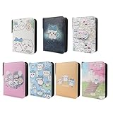 [SDCADQ]カードアルバム アルバム冊 4/9ポケット トレカ カードバインダー 可愛い ハチワレうさぎ かわいい ウサギ ピンク トレーディングカード コレクション ファイル 親子用 誕生日プレゼント 非公式 (9ポケット,B)