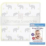 SwaddleDesigns Ultimate Swaddle Blanket Made in USA Premium Cotton Flannel and The Happiest Baby DVD