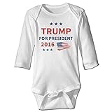 Kamifa カミファ ドナルド トランプ 大統領 2016 応援 長袖ボディースーツ ベビー服 ジャンプスーツ 新生児 暖かい White 18 Months
