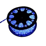LEDロープライト 点滅セット 青 50m チューブライト 1250球 直径10mm イルミネーション 高輝度 AC100V クリスマス 照明 デコレーション 防水 屋外