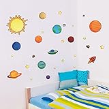 ZooArts 宇宙空間 惑星 宇宙船 子供の部屋 取り外し可能な ウォールステッカー 壁デカール 壁紙