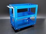 日本製　アルミ　ミニ　ツールワゴン（工具入れ） ブルーアルマイト【工具 日曜大工 DIY】