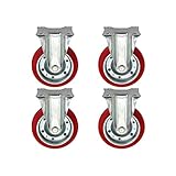 PU固定キャスター 4個セット 車輪径約15.2cm キャスター タイヤ 車輪 カゴ台車 かご台車 業務用台車 大型台車 オプション 台車用 固定キャスター caster-fix-a-4pset