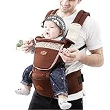 100 Points 多機能 抱っこひも ポリエステル 抱っこ紐 新生児 赤ちゃん ベビーキャリア 用ウエストキャリー 取り外しのできる前布 (Brown)