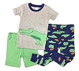 Carter's(カーターズ) ベビー ボーイズ 半袖 パジャマ 上下 3点セット (ワニ) Baby Boys' 3-Piece Pajama Set (12M(75))