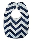 Caught Ya Lookin' Reversible Baby Bib, Navy and White Chevron by Caught Ya Lookin'