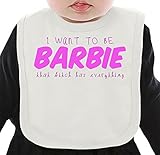 I want to be barbie ネクタイを有する有機ビブ Medium