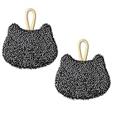 コモライフ ネコの洗面台クリーナー 2個組 洗面台クリーナー クリーナー 洗面台 掃除 ネコ型 洗面台洗い 掃除用品 掃除グッズ 洗剤不要 水だけ PET糸 ループ付き かわいい 汚れ キワ汚れ 細かい汚れ 排水口 水栓 (約7.5×9×1cm)