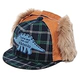 クレードスコープ(キッズ&ベビー)(kladskap) フェイクファー耳当てつきチェックキャップ【グリーン/M】