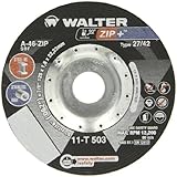 Walter ZIP+ Superior Performance Cutoff Wheel, Type 27, Round Hole, Aluminum Oxide, 5 Diameter, 1/16