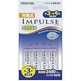 TOSHIBA 充電式IMPULSE 充電器セット 単3形・単4形兼用モデル 単3形充電池(m...