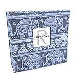 ボーホーグレー象ベビーメモリーブック – 1st Year Baby Book