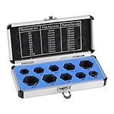 Yosoo 10点セット ナットツイスター ツイストソケットセット ナット外し 車用工具 バイク用工具 自動車工具箱 DIY工具 工具セット ツールセット (A)