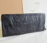 牛革 長財布 ラウンドファスナー ブラック ウォレット アイロン加工 本革 Wallet No88532 メンズ財布 レディース財布 サイフ