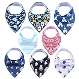 ベビー キッズ よだれカバー 三角 サイズ調整可能 花柄 8枚セット コットン スタイ ビブ Aセット