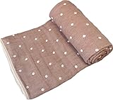 【全3サイズ5カラー】6重織り水玉ガーゼケット（ベビー/85×115cm）/カフェオレ