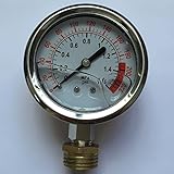 Malida Water Pressure Gauge Stainless For Aquarium Meter 0-1.6MPa 0-220psi Reverse Osmosis System Pu