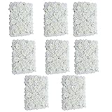 monkeyjack 8ピース壁パネル人工花ウェディングホームHanging Decorホワイト