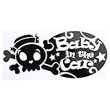 ブラック（黒） Baby in the carドクロ 海賊 スカル 海兵 窓ガラス用シールタイプ 子供 車 妊婦 安全 ※吸盤・マグネットタイプではありま...
