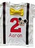 Perfect pairz 2 nd BirthdayシャツBoys Mickey Mouse Tee Personalized