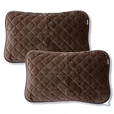 シルフィーズ 枕パッド 2枚組 43×63cm 枕カバー リバーシブル 綿100％ タオル地 フランネル オールシーズン あったか 洗える ウォッシャブル ゴム付き ブラウン