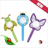 elegantstunning 昆虫拡大鏡 キッズかわいい漫画プラスチックハンドヘルド昆虫拡大鏡独創性玩具ギフト幼稚園瞳色 ランダム