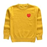 Karchi 子供服 ニットセーター 長袖 しっかり丸ネック 刺繍 暖かい色物 無地ハイクオリティー 女の子 男の子 秋冬 6色選べる 80 90 100 110 120 130 安値 秋 冬 (13