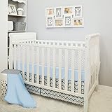 Blue and Grey Zig Zag Chevron 5 Piece Baby Boy Crib Bedding Set with Bumper by Babyhaven